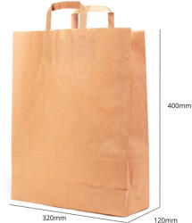 BAG Papírtáska, BAG, Paper Bag, 32x40x12 cm, barna, papír anyag, natúr megjelenés, mindennapi csomagoláshoz és ajándékokhoz