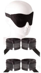 Guilty Pleasure Bondage kezdő szett, Guilty Pleasure, Beginners Bondage Kit, állítható, fekete, pamut, szemmaszkkal, csukló- és bokapánttal