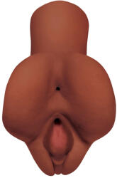 Pipedream - PDX Plus Műpunci-műpopsi maszturbátor, Pipedream PDX Plus, Pick Your Pleasure Stroker, 11-15 cm, barna, realisztikus, Flanta Flesh, két nyílású, vízálló