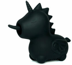 Ünihörn Csiklóvibrátor, Unihorn, Wild Spirit, 9, 5 cm, fekete, kétmotoros, pulzáló nyelv, szilikon, vízálló, akkumulátoros, unikornis forma