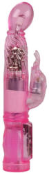 Loverzzz Multifunkcionális vibrátor, Loverzzz, Happy Angel, 23 cm, rózsaszín, duplamotoros csiklóizgatós, gyöngyös, forgófejes, G-pont, TPR anyag, 3xAAA elemes