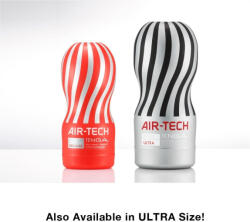 TENGA Műpunci, Tenga, AIR-TECH Strong, 11-15 cm, fekete, vízálló, szívóhatású, intenzív stimuláció, puha rugalmas TPE, újrafelhasználható