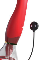 Pipedream Csiklóvibrátor, Pipedream Fantasy For Her, Her Ultimate Pleasure Holiday Version, 21-25 cm, piros, akkumulátoros, vízálló, szívó-nyaló funkció