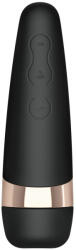 Satisfyer Léghullámos csiklóizgató, Satisfyer, Pro 3+, 14 cm, fekete-rozéarany, szilikon, akkumulátoros, vízálló, kétmotoros, 11 szívó- és 10 rezgőmód