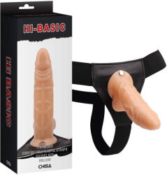 Chisa-novelties Felcsatolható dildó és hám szett, Chisa Novelties, Hollow Cock, 16-20 cm, testszínű, üreges, tapadókorongos, élethű, herés, erezett, állítható pántos hám, PVC