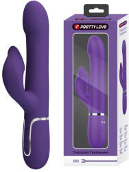 Pretty Love Nyuszis vibrátor, Pretty Love, Falin Twinkled Tenderness, 21-25 cm, kék, akkumulátoros, vízálló, szilikon, forgó gyöngyös, csiklókar, G-pont