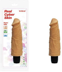 Loverzzz Realisztikus vibrátor, Loverzzz, Charmly Super Vibe Real Cyber Skin No. 2, 21-25 cm, testszínű, vízálló, elemes (2xAA), állítható rezgés