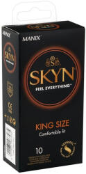 Manix XXL óvszer, Manix, SKYN King Size, 10 darab, átlátszó, latexmentes poliizoprén, ultravékony, szilikonbázisú síkosítással, tartályos, vegán