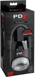 Pipedream - PDX Elite Forgó műszáj maszturbátor, Pipedream PDX Elite, Hydrogasm, 20 cm, fekete/átlátszó, akkumulátoros, IPX7 vízálló, TPR betét, 3 forgási mód, merev váz