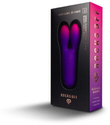 Rocks-Off Csiklóvibrátor, Rocks-Off, Glo-Girl Bunny, 11-15 cm, 3-3, 4 cm átmérő, rózsaszín, két motor, 10+10 mód, puha szilikon, vízálló, 2×AAA elemes