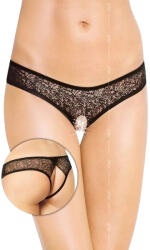 Softline Szexi tanga, Softline, G-String 2446, M/L, fekete, nyitott, szexi, erotikus, műszálas, rugalmas derékrésszel