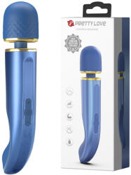 Pretty Love Masszírozó vibrátor, Pretty Love, Colorful Massager, 21-25 cm, kék, akkumulátoros, vízálló, orvosi szilikon, 7 rezgésmód, flexibilis fej