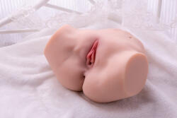 Mistress Dupla nyílású vibrációs maszturbátor, Mistress, Tracy Masturbator, 11-15 cm, testszínű, realisztikus, akkumulátoros, vízálló, TPR, 3 seb. , 7 mód