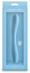 NS Novelties G-pont vibrátor, NS Toys, Obsessions Rhett, 16-20 cm, világoskék, akkumulátoros, vízálló, szilikon, 7 vibrációs mód, 3 sebesség, rugalmas