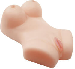 Pipedream - PDX Extreme Torzó maszturbátor, Pipedream PDX Extreme, Double-D Masturbator Light, 25 cm, testszínű, vízálló torzó, vibráló tojás, nagy mellek, elemes (2xAA)