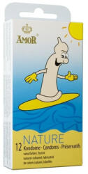Amor Óvszer, Amor, Nature, 12 darab, natúr, klasszikus latex, színezék-, illat- és aromamentes, természetes érzés, egyszerű, megbízható védelem