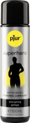 pjur Vízbázisú síkosító, pjur, Superhero, 100 ml, natúr, férfiaknak, késleltető és stimuláló, kondombarát, bőrgyógyászatilag tesztelt, ginkgo kivonattal