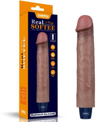 Lovetoy Realisztikus vibrátor, Lovetoy, Real Softee, 23 cm, testszínű, platinum szilikon, dupla sűrűségű, erezetes, bőrszerű, 10 mód, akkumulátoros, vízálló