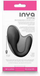 NS Novelties Páros vibrátor, NS Toys, INYA Utopia, 11-15 cm, fekete, távirányítós, 7 funkciós, elemes (1 x CR2032), ABS, ergonomikus, multifunkciós