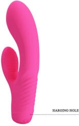 Pretty Love Multifunkcionális vibrátor, Pretty Love, Tim, 11-15 cm, rózsaszín, akkumulátoros, szilikon, g-pontos, csiklóizgatóval, 12 rezgési mód, memória funkció