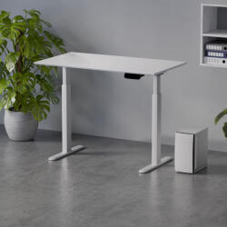 Profi elektromosan állítható magasságú íróasztal 120x67cm fehér | Dupla motor - Memória - USB - Nagy teherbírás | LVN System Control Pro