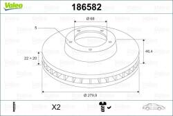 VALEO Disc frana VALEO 186582 (186582) - automobilus