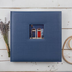 Dörr fotóalbum, ablakos, Jumbo 600, beragasztós, 29x29cm, 50lap/100oldal, kék