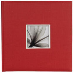 Dörr fotóalbum, ablakos, beragasztós, 34x34cm, 20lap/40oldal, piros