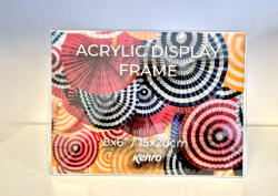 Kenro akryl átlátszó képkeret, 15x20cm, fekvő tájolás, L-alakú talp, akril