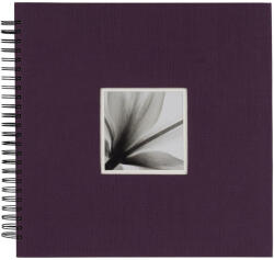 Dörr fotóalbum, spirálos, ablakos, beragasztós, UniTex, 34x34cm, 20lap/40oldal, lila