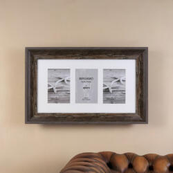 Kenro Bergamo Rustic Brown multi képkeret, 3 db 10x15, faerezet hatás, barna