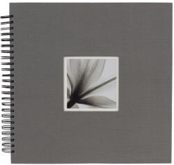 Dörr fotóalbum, spirálos, ablakos, beragasztós, UniTex, 34x34cm, 20lap/40oldal, szürke