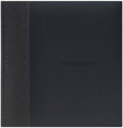Kenro Kington fotóalbum, memo, 200db 10x15, faerezet minta, PHOTOGRAPH dombornyomott felirat, fekete - webshop