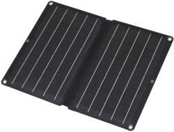 Somogyi Elektronic MSC10W hordozható napelemes USB töltő, összecsukható, 10Watt, 2xUSB, LED töltésjelző, felakasztható, tartozék karabinerekkel (MSC10W) - bipi