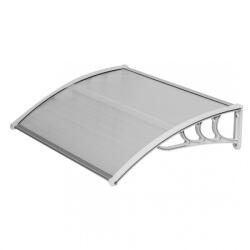 BipiLine Műanyag Előtető, 120x90 cm, Szürke Színű Fali Tartóelemekkel, Áttetsző Polikarbonát Lapokkal (ET-120-90-GY)