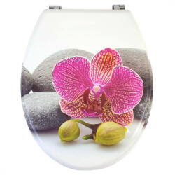 Bath Duck Wc-Ülőke - Mdf - Mintás - Rozsdamentes Acél Zsanérokkal - Orchid (TS-MDF-SS-D-ORCHID-BPW)