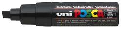 uni Posca Dekormarker - 8 mm, Vágott Hegy, Fekete