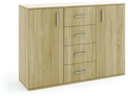 Mindigbútor Jacob II. két ajtós, négy fiókos komód sonoma színben