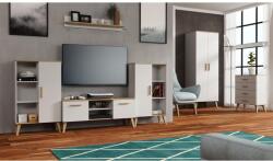 Mindigbútor DITA nappali szekrénysor matt fehér/sonoma - sprintbutor