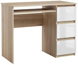 Mindigbútor Leo II. számítógépasztal, sonoma/magasfényűfehér - sprintbutor