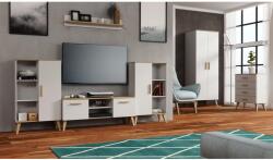 Mindigbútor DITA nappali szekrénysor matt fehér/sonoma