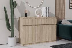 Mindigbútor Merg 3S3F 3 ajtós - 3 fiókos komód sonoma színben - mindigbutor