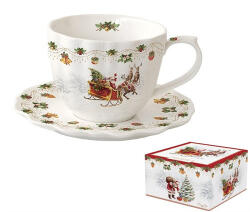 Easy Life Porceláncsésze+alj, 300ml, dobozban, Nostalgic Christmas