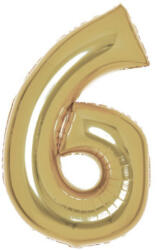 Amscan Arany White Gold 6-os szám fólia lufi 92 cm DPA9915184 (DPA9915184)