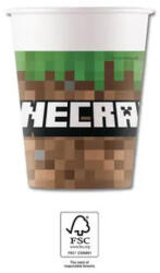 Procos Minecraft papír pohár 8 db-os 200 ml FSC PNN95442 (PNN95442)