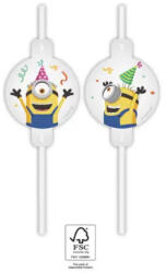 Procos Minions The Rise of Gru, Minyonok papír szívószál, 4 db-os szett FSC PNN94097 (PNN94097)