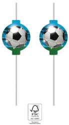 Procos Soccer Fans, Focis papír szívószál, 4 db-os szett FSC PNN93754 (PNN93754)