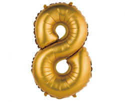 Godan Gold Matt, Arany 8-as mini szám fólia lufi 35 cm MLG108941 (MLG108941)