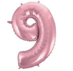 Godan Light Pink, Rózsaszín 9-es szám fólia lufi 92 cm MLG109375 (MLG109375)