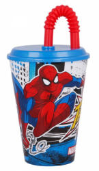 Stor Pókember szívószálas pohár, műanyag 430 ml STF51330 (STF51330)